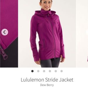 Lululemon Stride Dew Berry Full zip sweatshirt hoodie Jacket thumb holes, 8